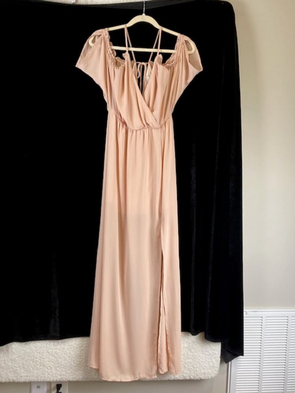 Gianni Bini women's draped, surplice, v-neckline maxi dress.